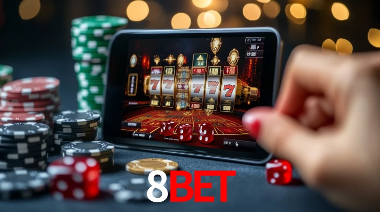 8bet Logo - Bônus com Rollover Justo